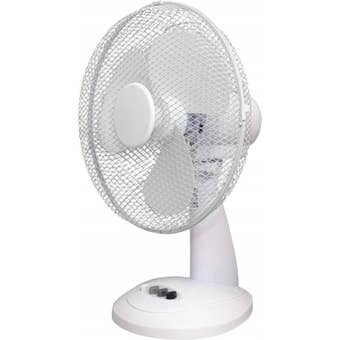 Prem-I-Air 16 Inch White Oscillating Desktop Fan EH1798 – 3 Speed Settings, Quiet Cooling, Adjustable Fan Head