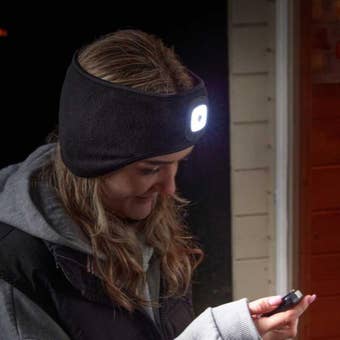 HeadBeam LED Rechargeable Head Warmer Hat – Black
