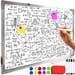 Magnetic Dry Erase Whiteboard 60 x 90cm – Includes Markers, Magnets, Sponge and Accessory Shelf