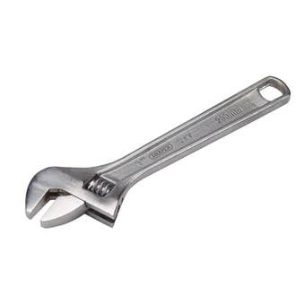 Draper Adjustable Wrench 200mm with 27mm Jaw Capacity Chrome Vanadium Steel Satin Finish