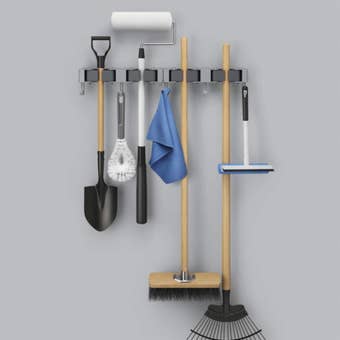 Metaltex Hang-Up 4 Set Wall Mounting Tool Holders with Hooks and Silicone Grip – 43cm