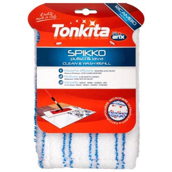 Tonkita Spikko Mop Refill – Dual Microfiber Reusable Mop Head for Wet and Dry Cleaning on Delicate and Hard Surfaces