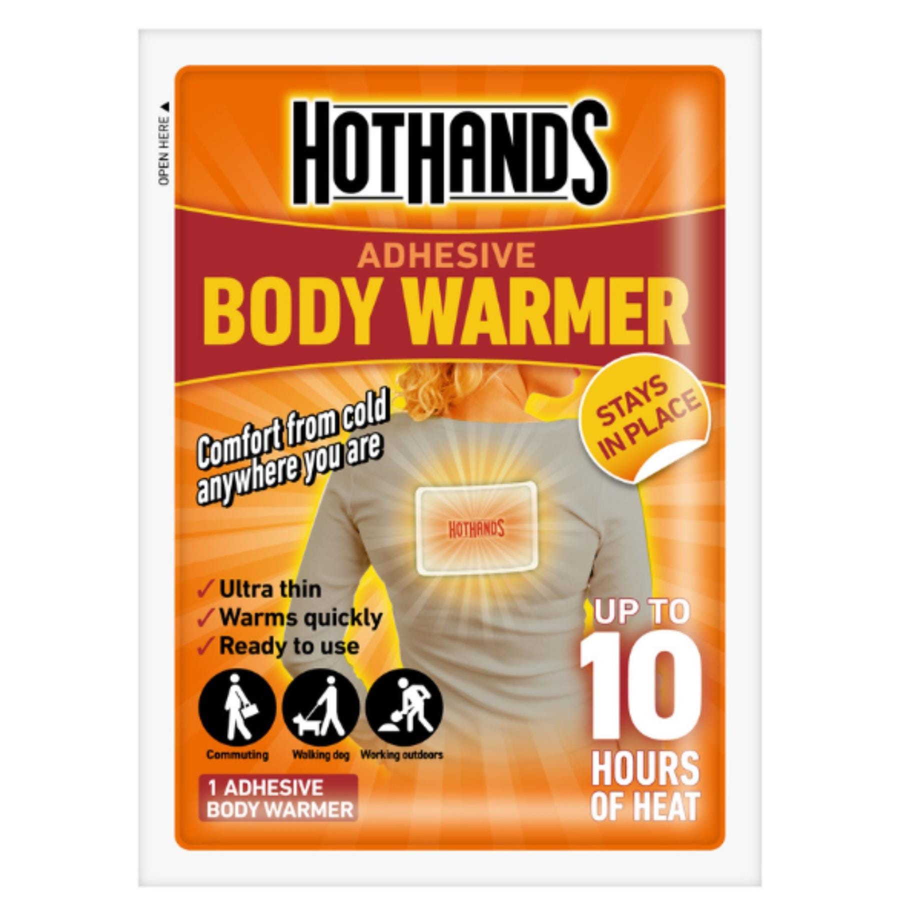 Hothands Adhesive Body Warmer – Up to 10 Hours of Long-Lasting Heat
