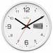 Kalendar 27cm Sweep Wall Clock with Day and Date Display – Silent Non-Ticking Silver Wall Clock