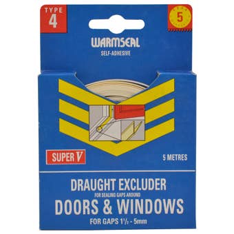 Warmseal White Polystyrene ‘V’ Strip Draught Excluder 5m – Energy Saving Seal for Doors and Windows