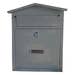 Arboria Chester Wall Mounted Grey Postbox – Lockable Galvanised Steel Outdoor Mailbox 37x30x12cm