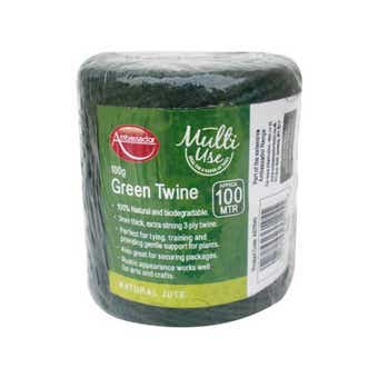 Ambassador Natural Jute Green Twine - 100g