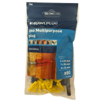 Rawlplug Universal Multipurpose Plug - Mix (Pack of 60)