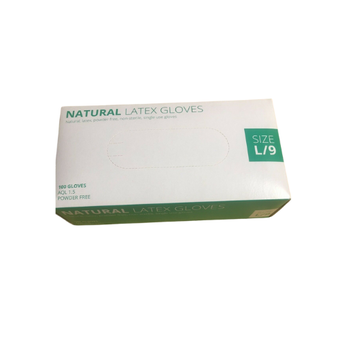 Latex Power Free Large Gloves - Pack of 100 - Size L/9