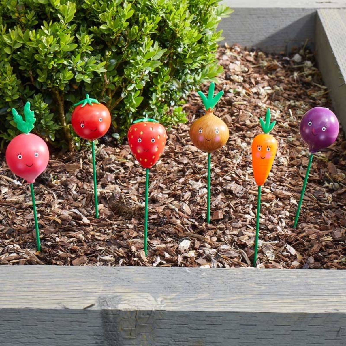 Veggie Garden Plant Markers Set of 6 Fun Vegetable Labels for Plants & Herbs
