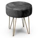 Velour Stool 35 x 40cm - Grey