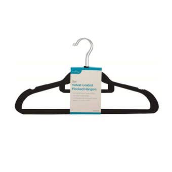 3 Piece Velvet Coated Flocked Clothes Hangers