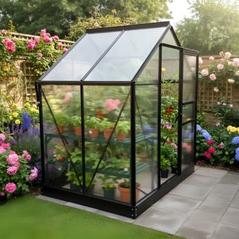Vitavia Venus 2500 6x4 Black Greenhouse | Polycarbonate Glazing | 12 Year Warranty
