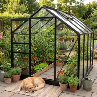 Vitavia Venus 5000 8x6 Black Greenhouse | Toughened Glass | 12 Year Warranty
