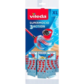 Vileda SuperMocio 3Action XL Mop Refill – Deep Cleaning Power for a Spotless Home