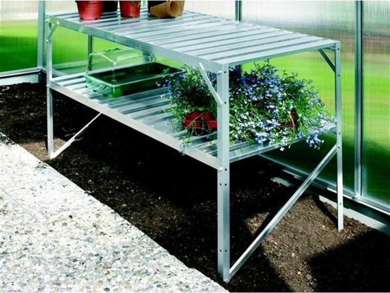Vitavia Aluminium 2 Tier Slatted Greenhouse Staging 4ft