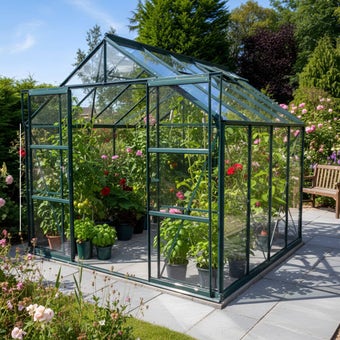 The Phoenix 8ft x 10ft Green finish - Standard Glass**