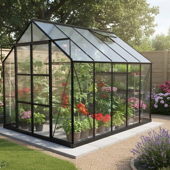 The Vitavia Phoenix Low Threshold Greenhouse-8ft x 10ft-Black-Polycarbonate (Opaque)