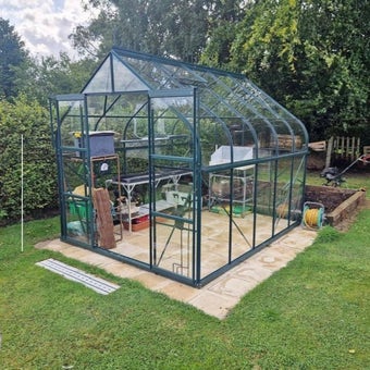 The Saturn 8ft x 10ft Green Finish - Toughened Glass