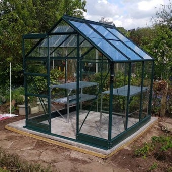The Vitavia Apollo 6ft x 4ft Green Finish - Standard Glass