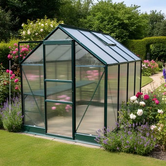 6ft x 8ft Vitavia Apollo Greenhouse Green Finish - Polycarbonate Glazing