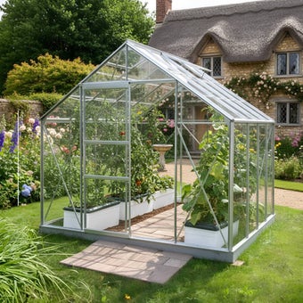 The Vitavia Neptune 8ft x 8ft Silver Finish - Standard Glass