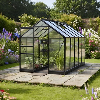 Vitavia Venus 6200 6x10 Black Greenhouse | Polycarbonate Glazing | 12 Year Warranty