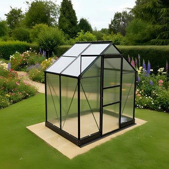 Vitavia Apollo 2500 6x4 Black Greenhouse | Polycarbonate Glazing | Integral Base