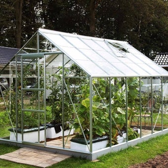 The Vitavia Neptune 8ft x 12ft Silver Finish - Toughened Glass