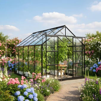 The Vitavia Jupiter 8ft x 10ft Black Finish - Safety Glass