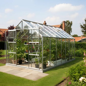 The Jupiter 8ft x 14ft Silver Finish - Toughened Glass