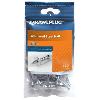 Rawlplug Washered Steel Nail - 3.7 x 50mm (Pack of 20)