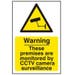 Warning These premises are monitored by CCTV camera surveillance - PVC Sign (200 x 300mm)