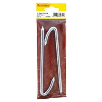 150mm Zinc Plated Steel Washing Line Hook (Pack of 2)