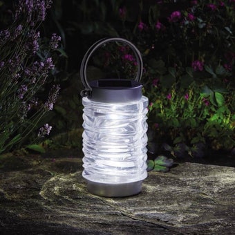 Wave 10L Solar Lantern | Glass & Stainless Steel Outdoor Lantern