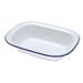 Falcon Oblong Enamel White / Blue Pie Dish - 28cm