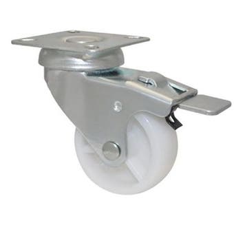 Castor Swivel Locking White 50mm - 50kg