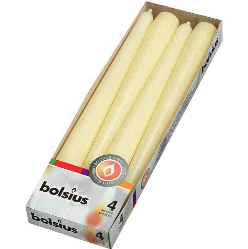 Bolsius Tapered Dinner Candles - Pack of 4