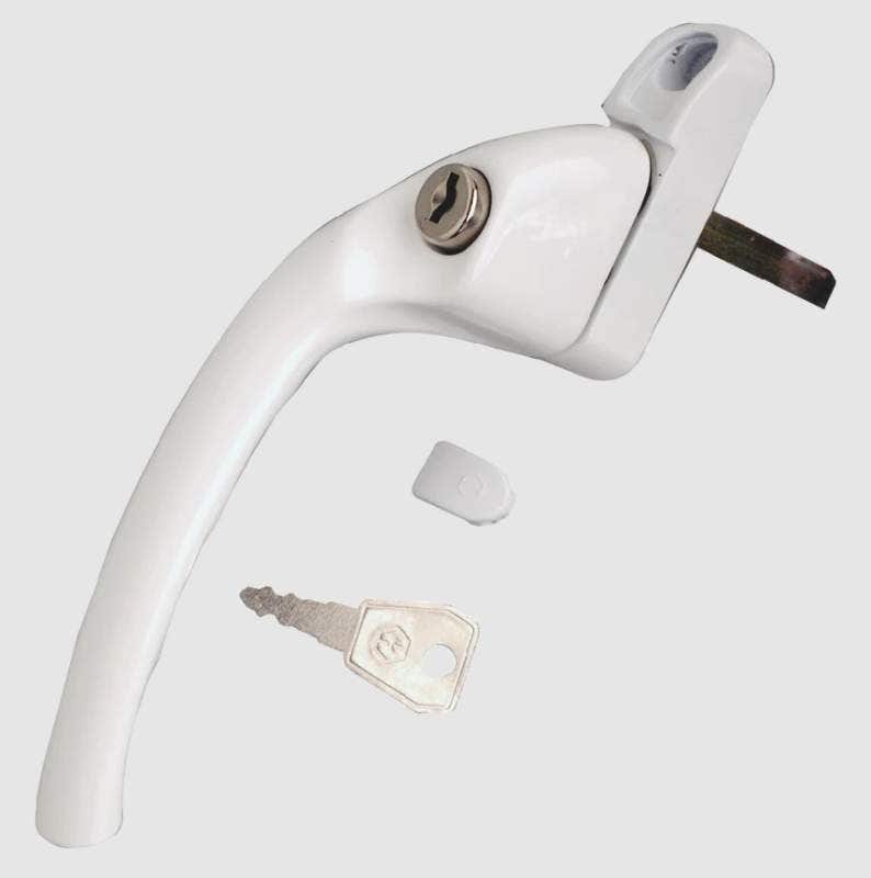 UPVC Espag Handle Cranked - LH  (Left Handled) - White