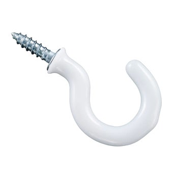 White PVC Cup Hooks 40mm - Pack of 4