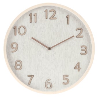 White Wood Effect Wall Clock 38cm