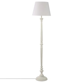 White Wooden Floor Lamp