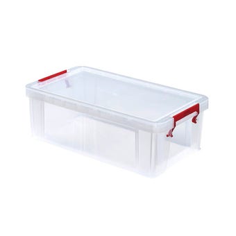 Whitefurz 5.8L Allstore Silver Clamp Lid Storage Box