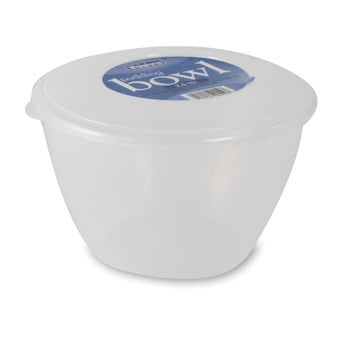 Whitefurze Plastic Pudding Bowl with Seal Tight Lid - 2L