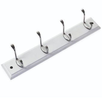 Winchester 4 Hook White & Chrome Hat & Coat Rack – Stylish & Practical Wall-Mounted Storage Solution
