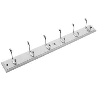 Winchester 6 Hook White & Chrome Hat & Coat Rack