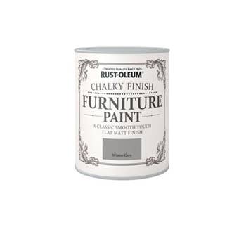 Rust-Oleum Chalky Finish Furniture Paint Winter Grey 750ml