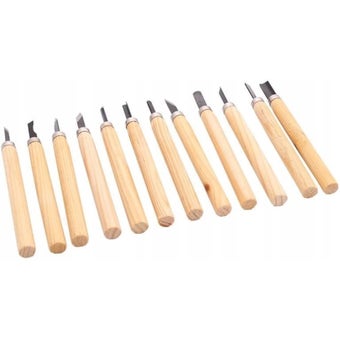 Wood Carving Chisel Set for Fluting and Sculpting Precision Woodworking Tools I 12 Piece