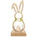 Wooden Easter Bunny Silhouette with Egg & Flower | Freestanding Decoration 27cm