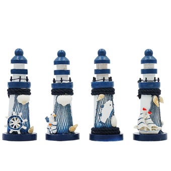 Wooden Lighthouse 5x5x13cm I Assorted Designs